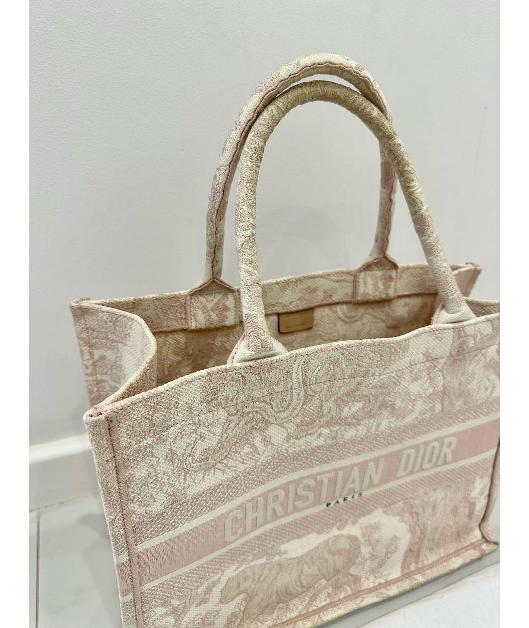 CHRISTIAN DIOR Коралловая тканевая пляжная сумка, фото 3