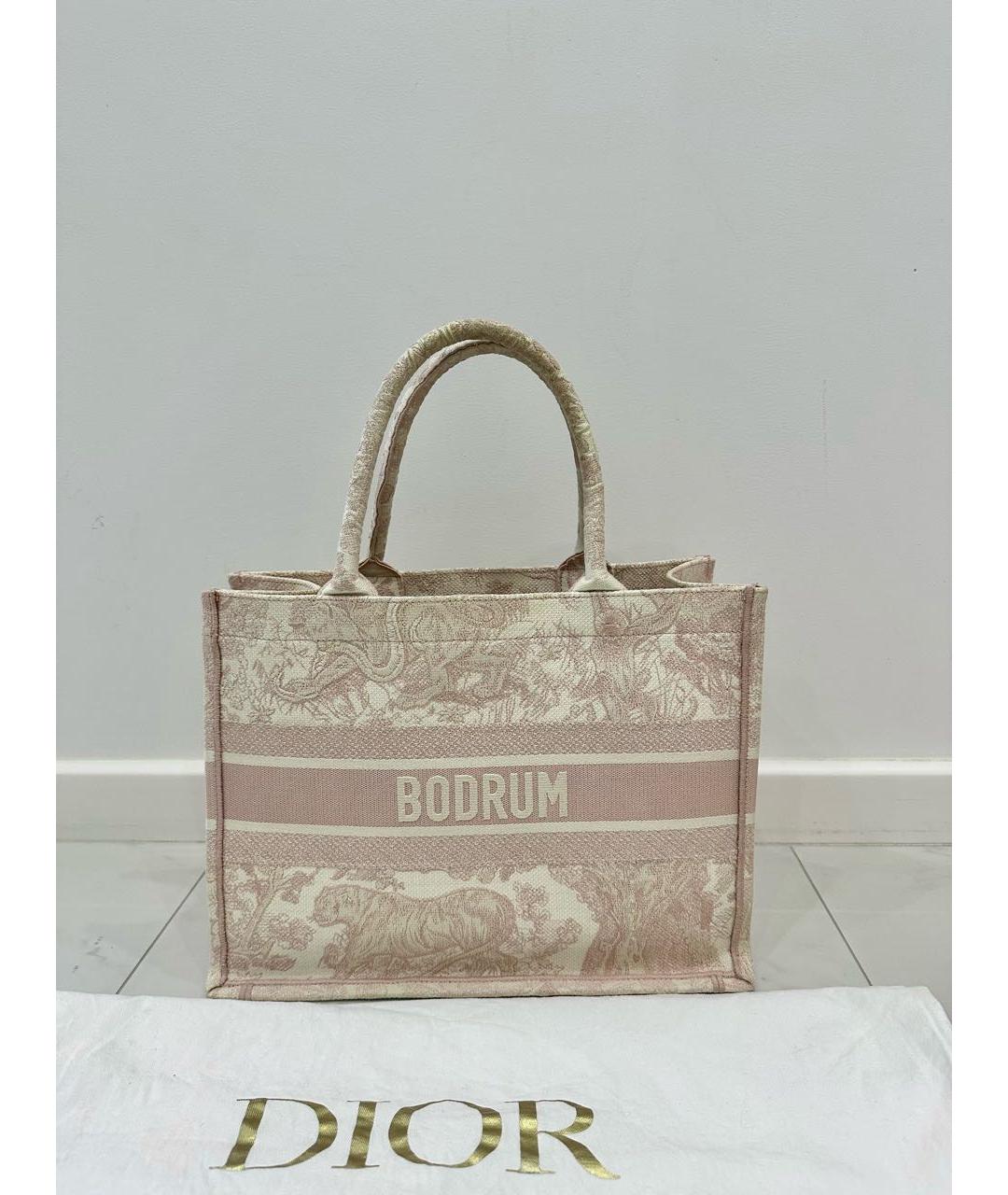 CHRISTIAN DIOR Коралловая тканевая пляжная сумка, фото 9