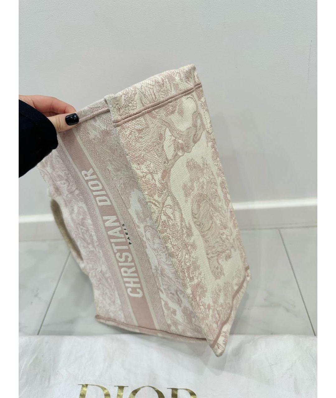 CHRISTIAN DIOR Коралловая тканевая пляжная сумка, фото 6