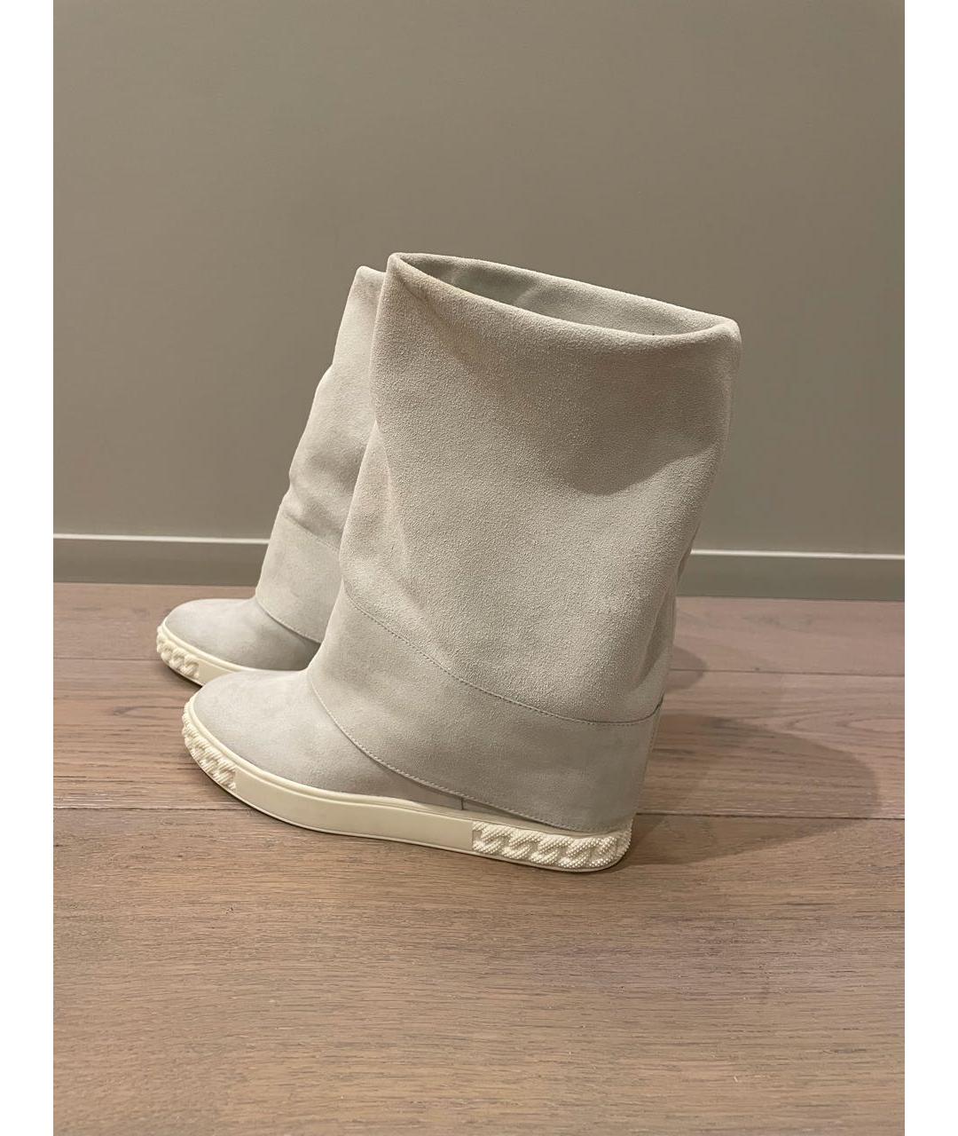 CASADEI Белые замшевые сапоги, фото 5