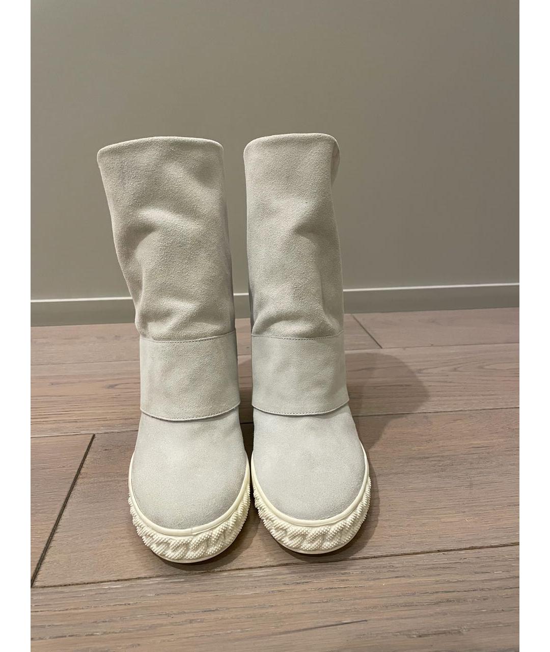 CASADEI Белые замшевые сапоги, фото 3