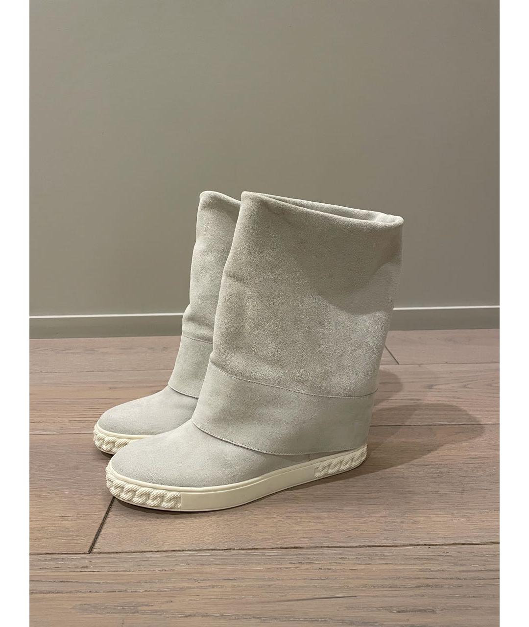 CASADEI Белые замшевые сапоги, фото 2