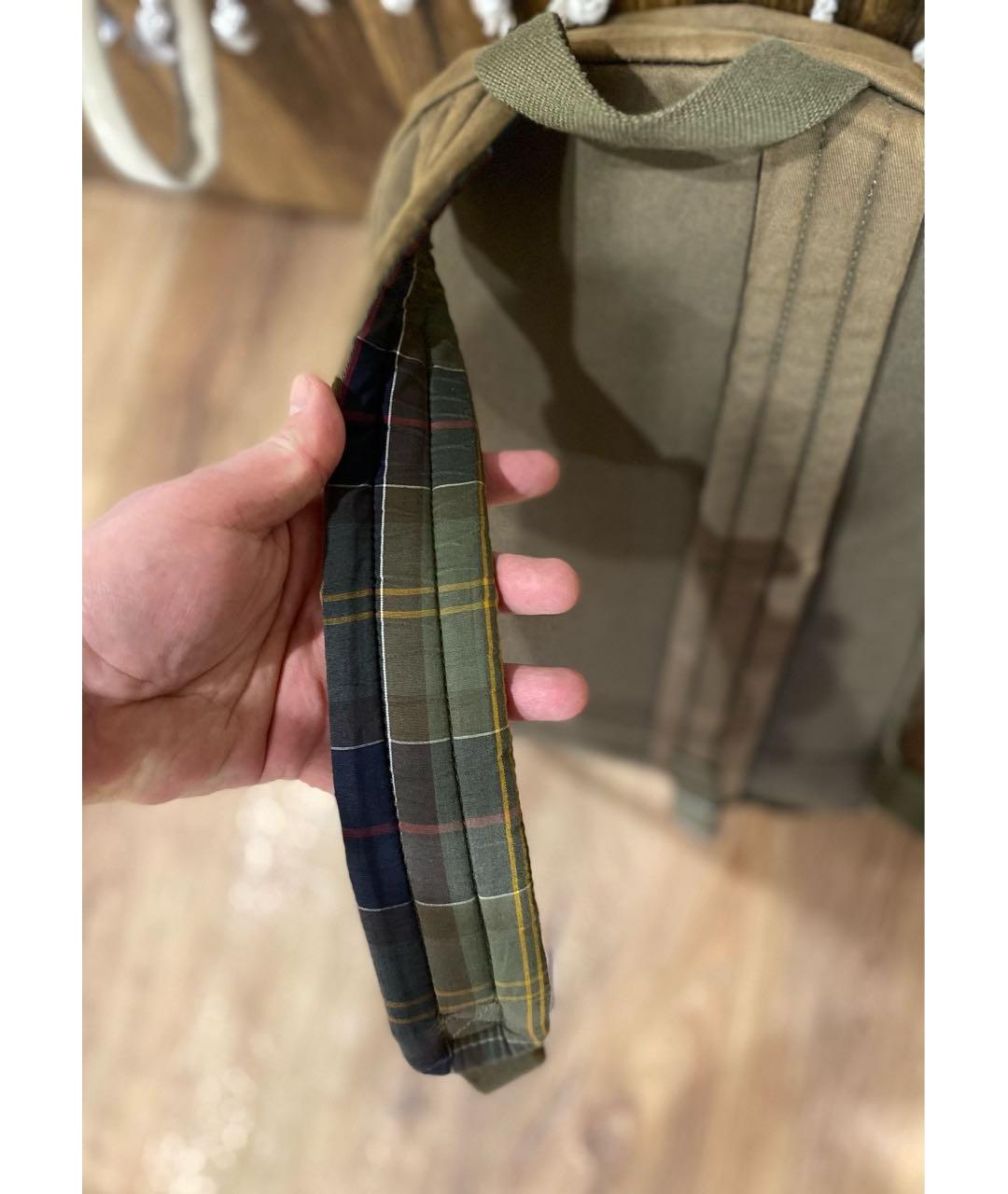 BARBOUR Хаки хлопковый рюкзак, фото 6