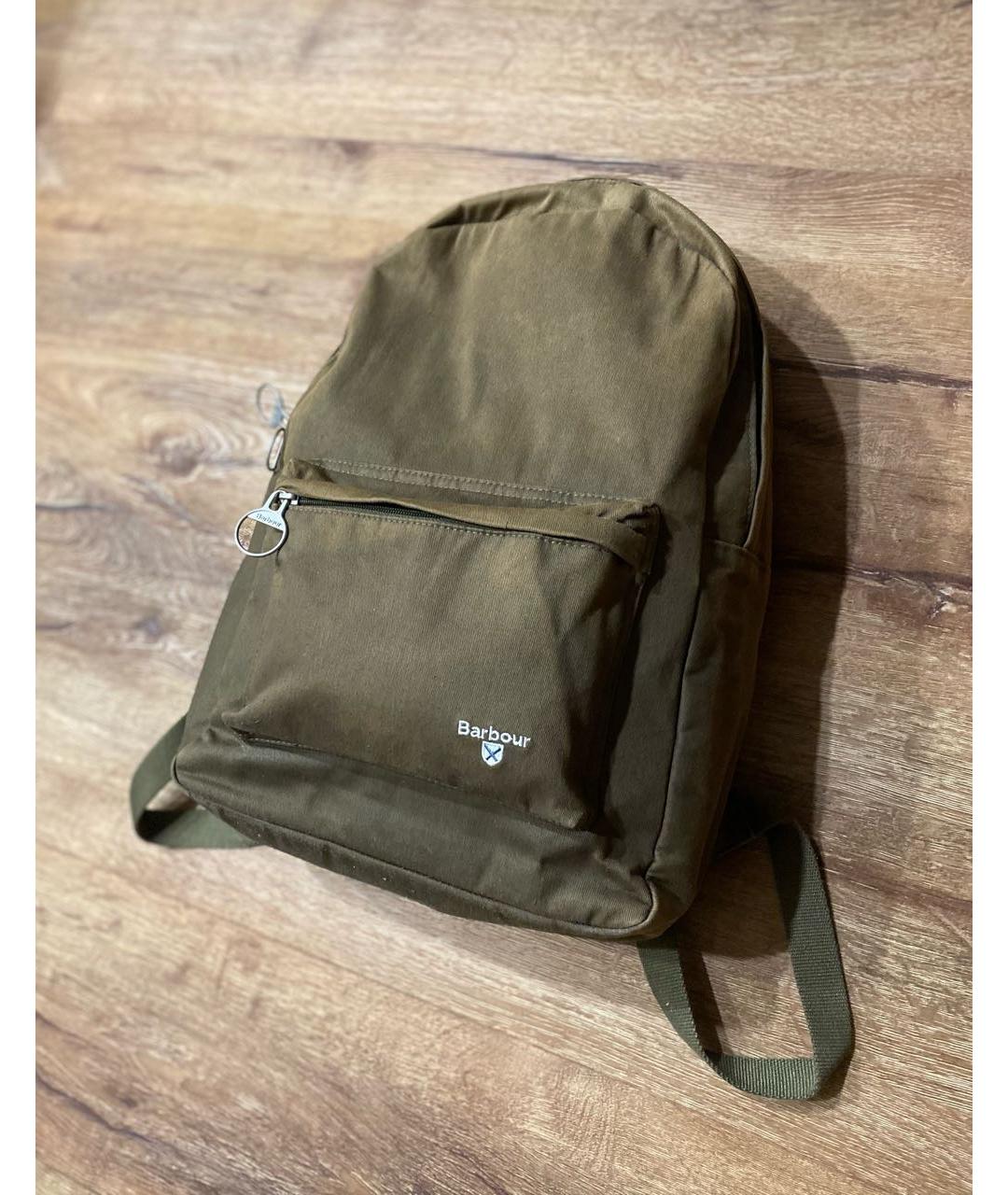 BARBOUR Хаки хлопковый рюкзак, фото 9