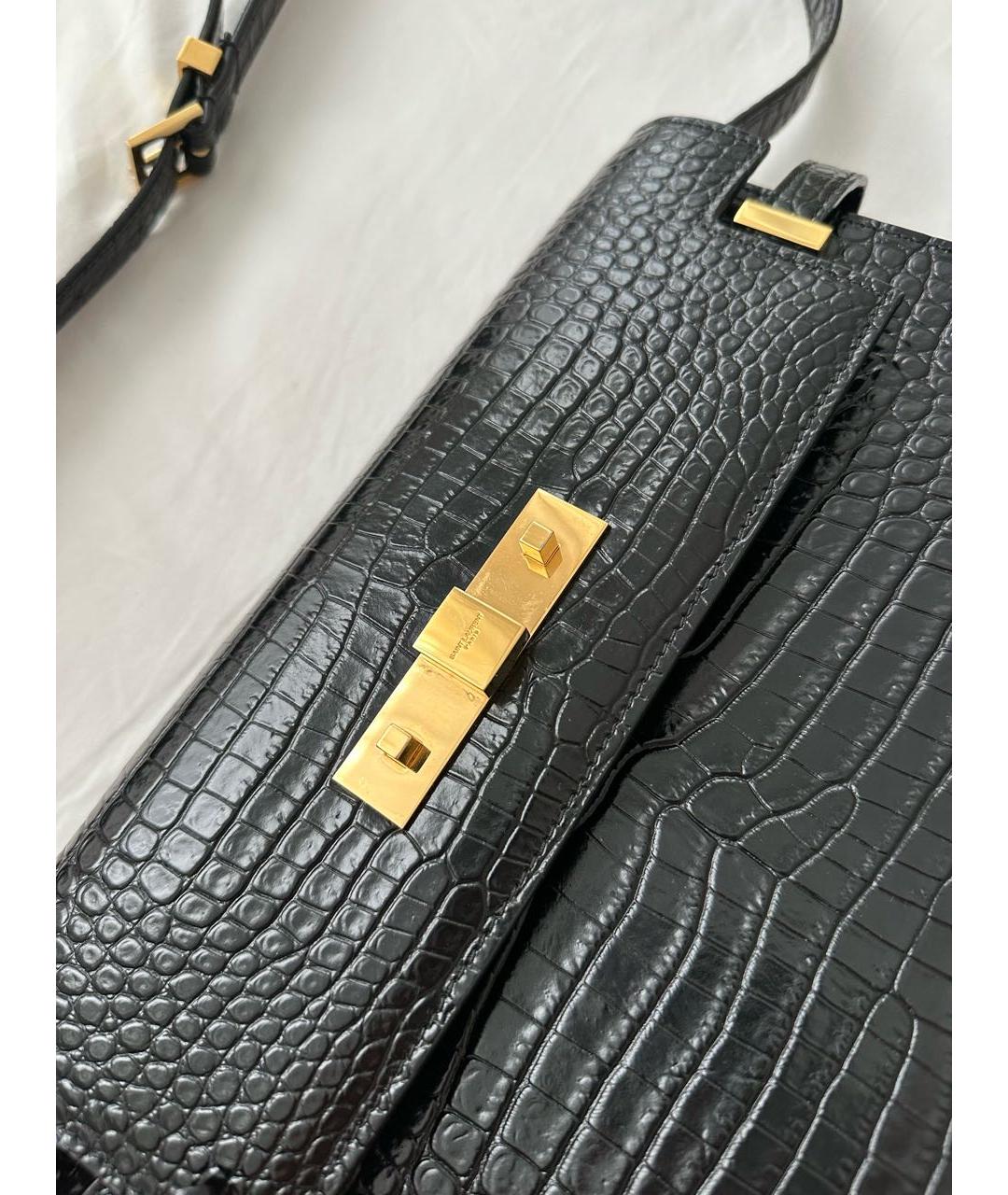 SAINT LAURENT Зеленая кожаная сумка через плечо, фото 3