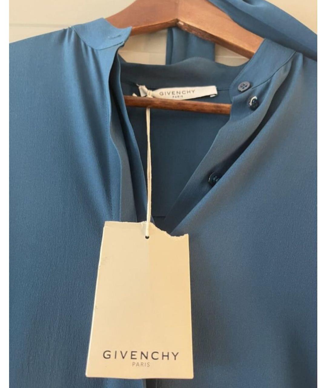 GIVENCHY Темно-синее шелковое повседневное платье, фото 4