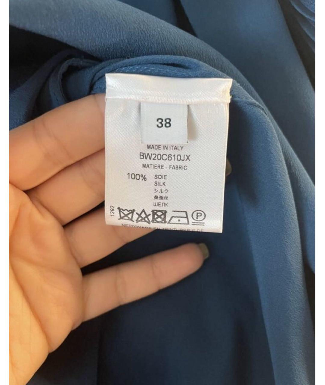 GIVENCHY Темно-синее шелковое повседневное платье, фото 5