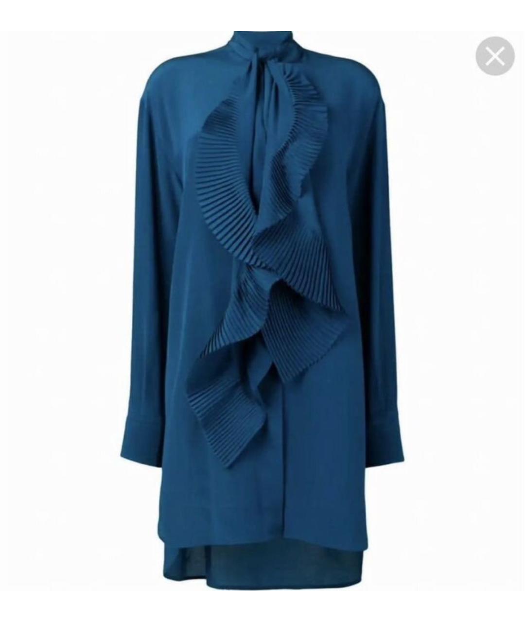 GIVENCHY Темно-синее шелковое повседневное платье, фото 6