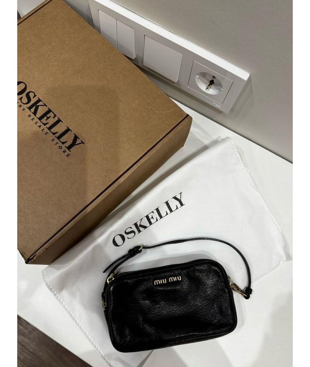 MIU MIU Черная кожаная сумка с короткими ручками, фото 2