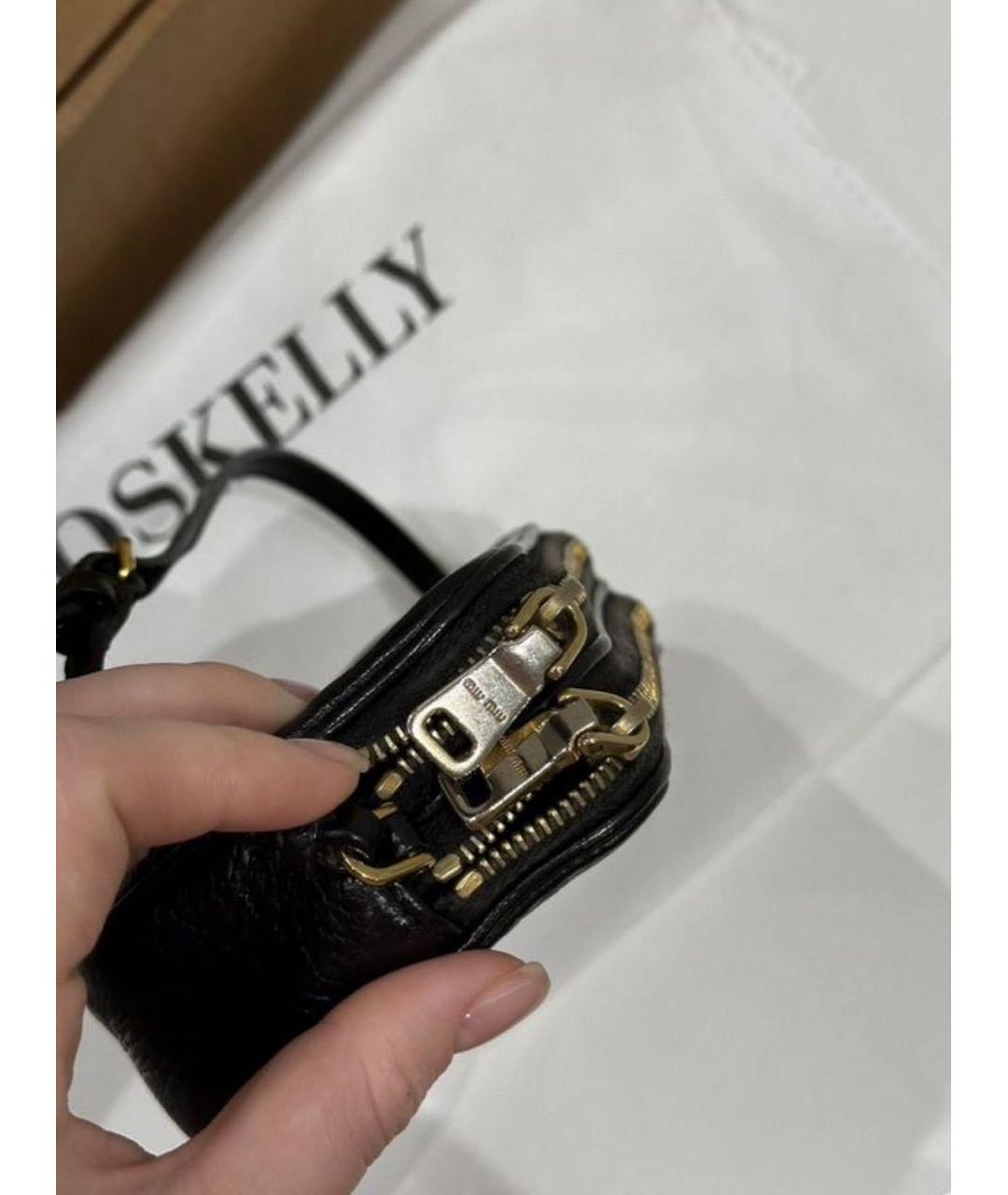 MIU MIU Черная кожаная сумка с короткими ручками, фото 5