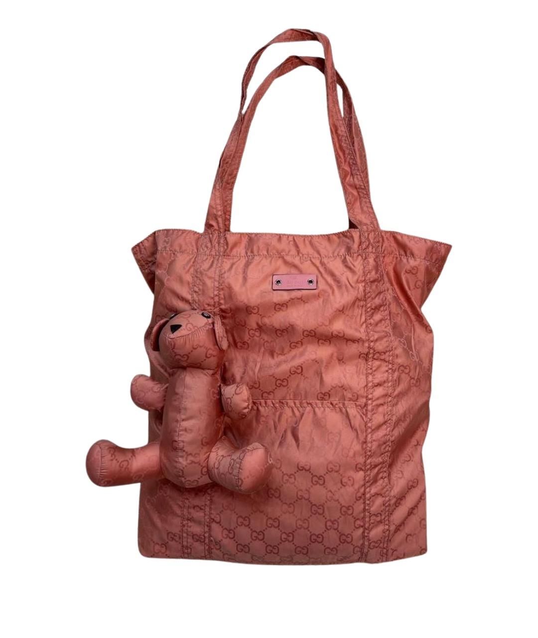 GUCCI Коралловая синтетическая сумка с короткими ручками, фото 1