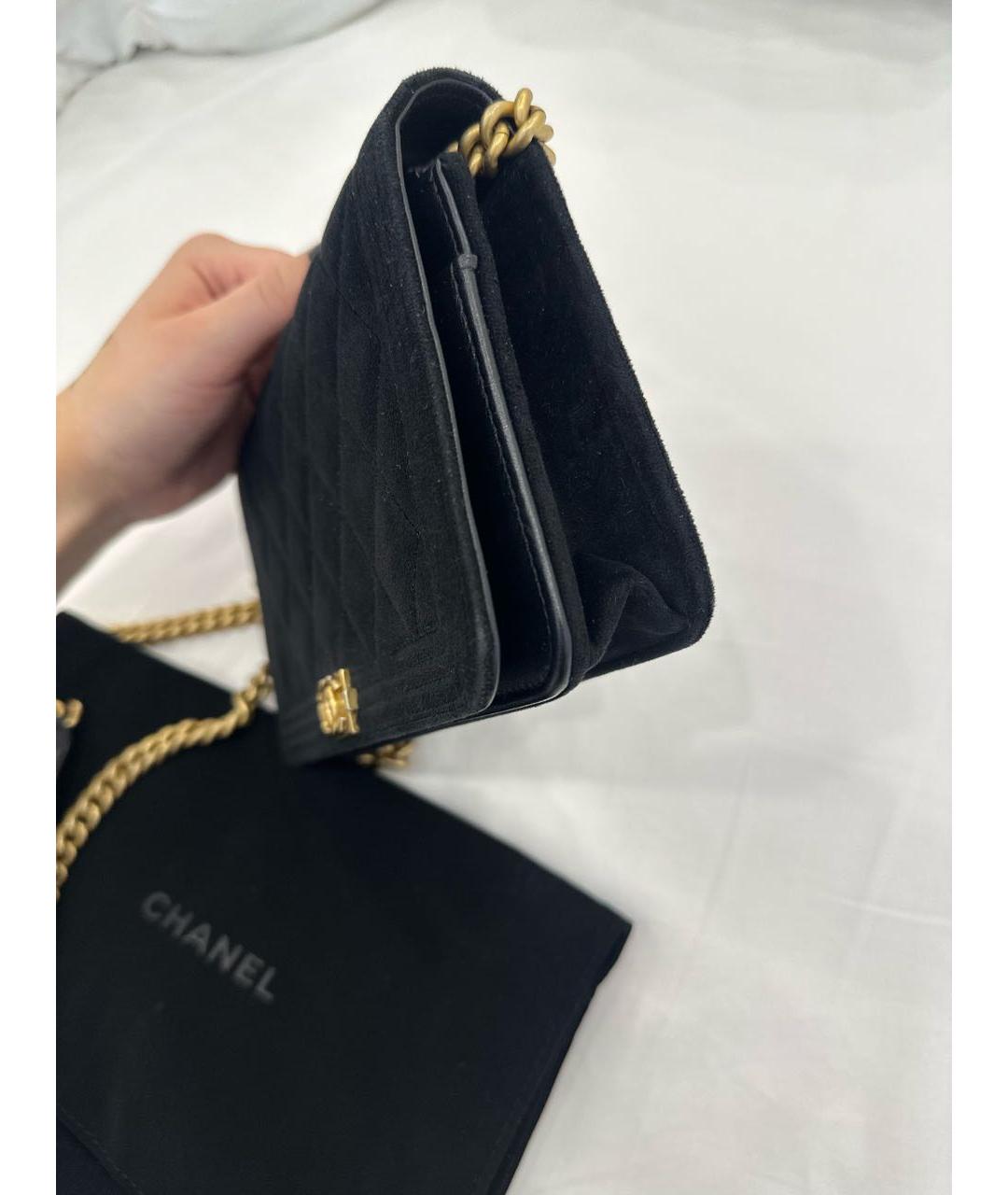 CHANEL Черная бархатная сумка через плечо, фото 2