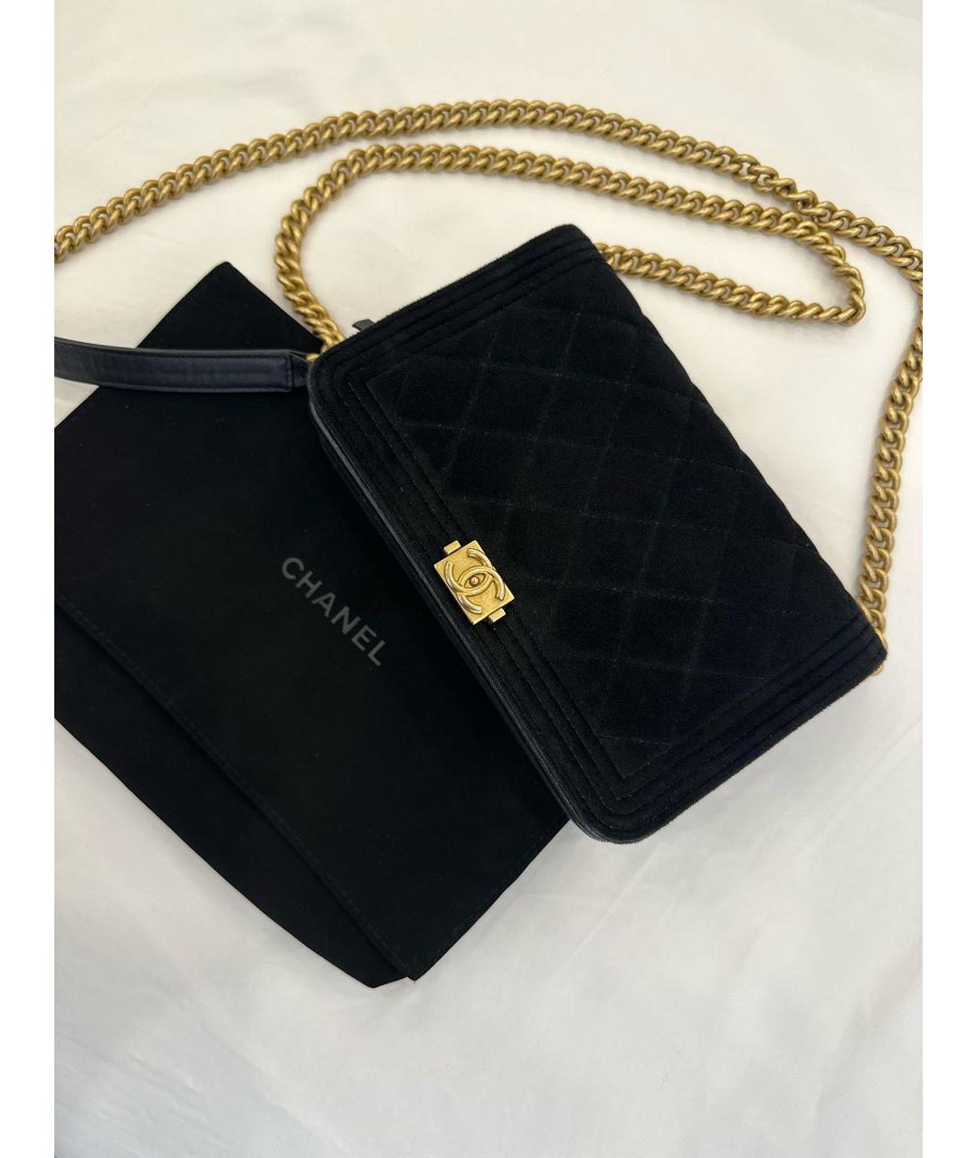 CHANEL Черная бархатная сумка через плечо, фото 7