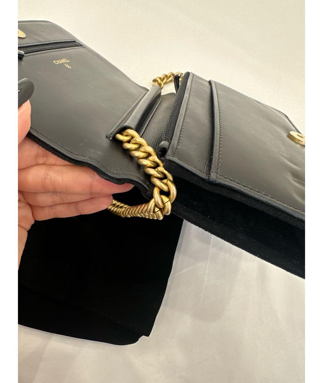 CHANEL Черная бархатная сумка через плечо, фото 4