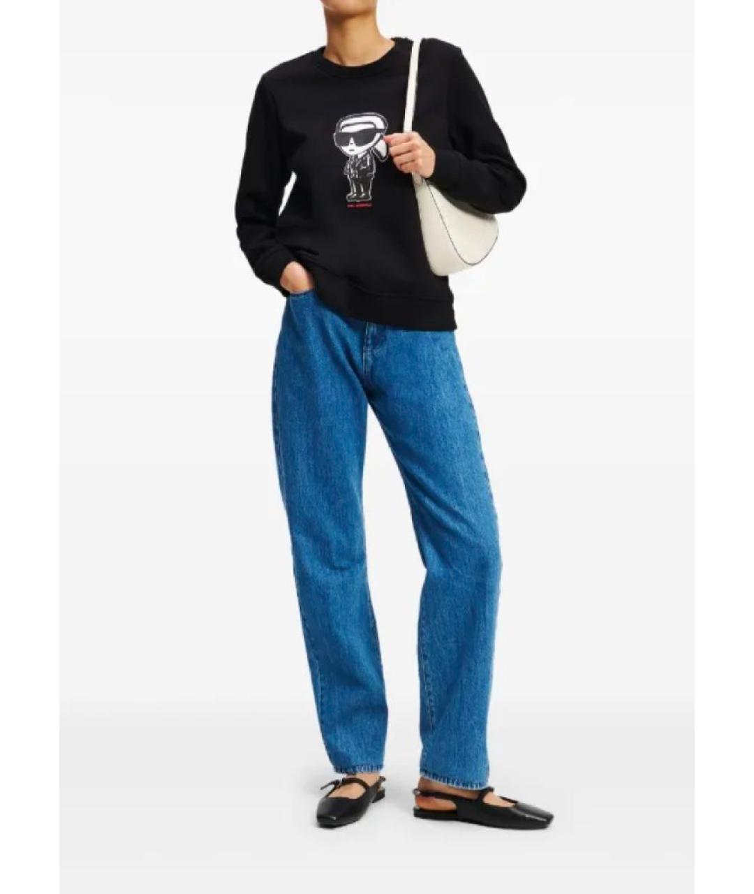 KARL LAGERFELD Черный хлопковый джемпер / свитер, фото 2