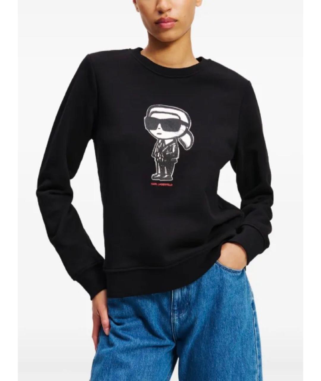 KARL LAGERFELD Черный хлопковый джемпер / свитер, фото 3