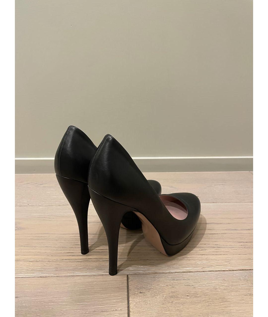 GUCCI Черные кожаные туфли, фото 3