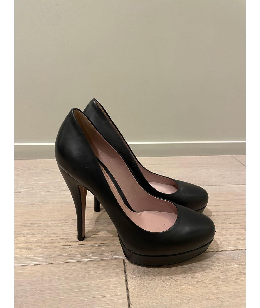 GUCCI Черные кожаные туфли, фото 5