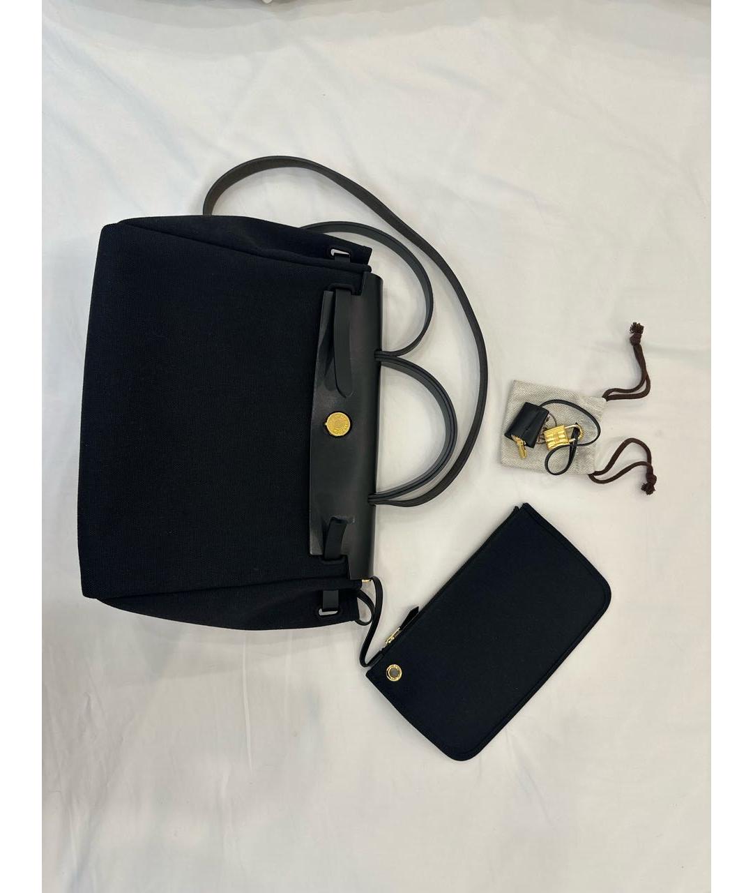 HERMES Темно-синяя тканевая сумка через плечо, фото 7