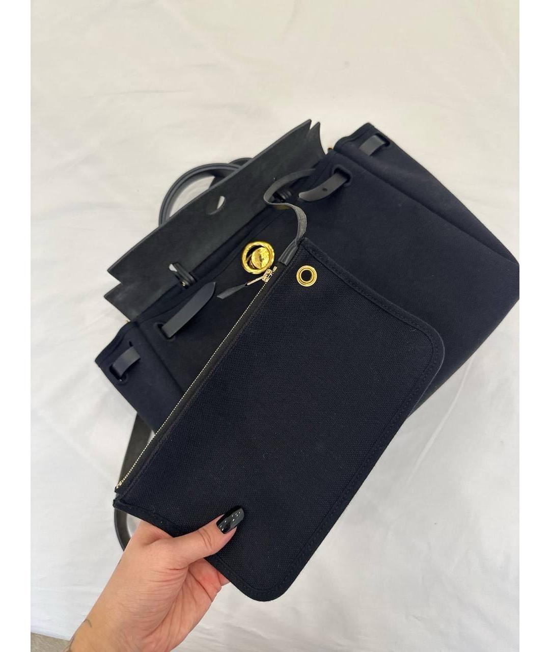 HERMES Темно-синяя тканевая сумка через плечо, фото 2