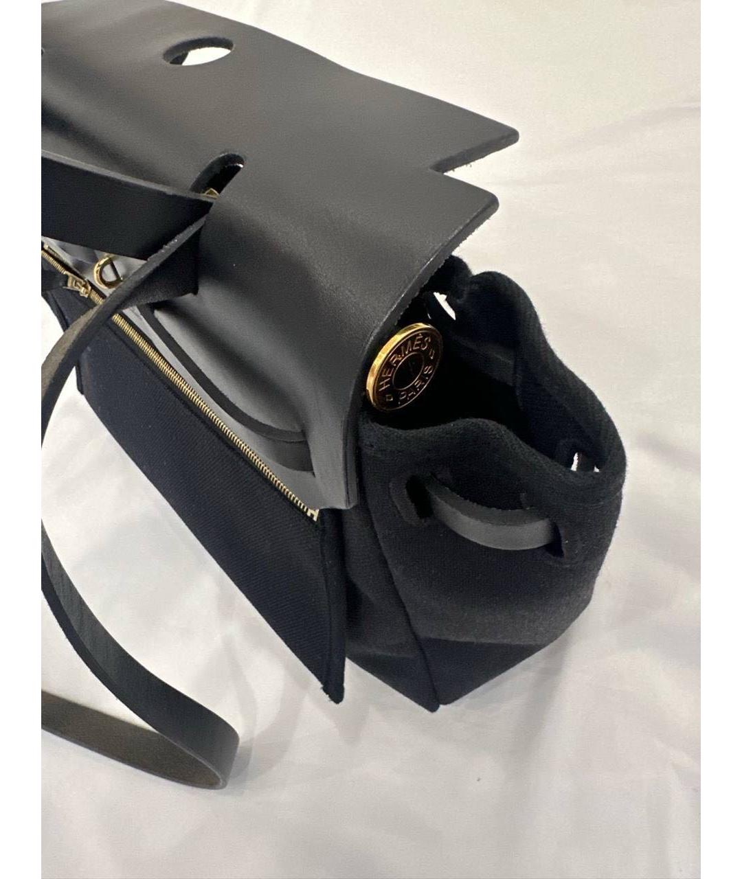 HERMES Темно-синяя тканевая сумка через плечо, фото 4