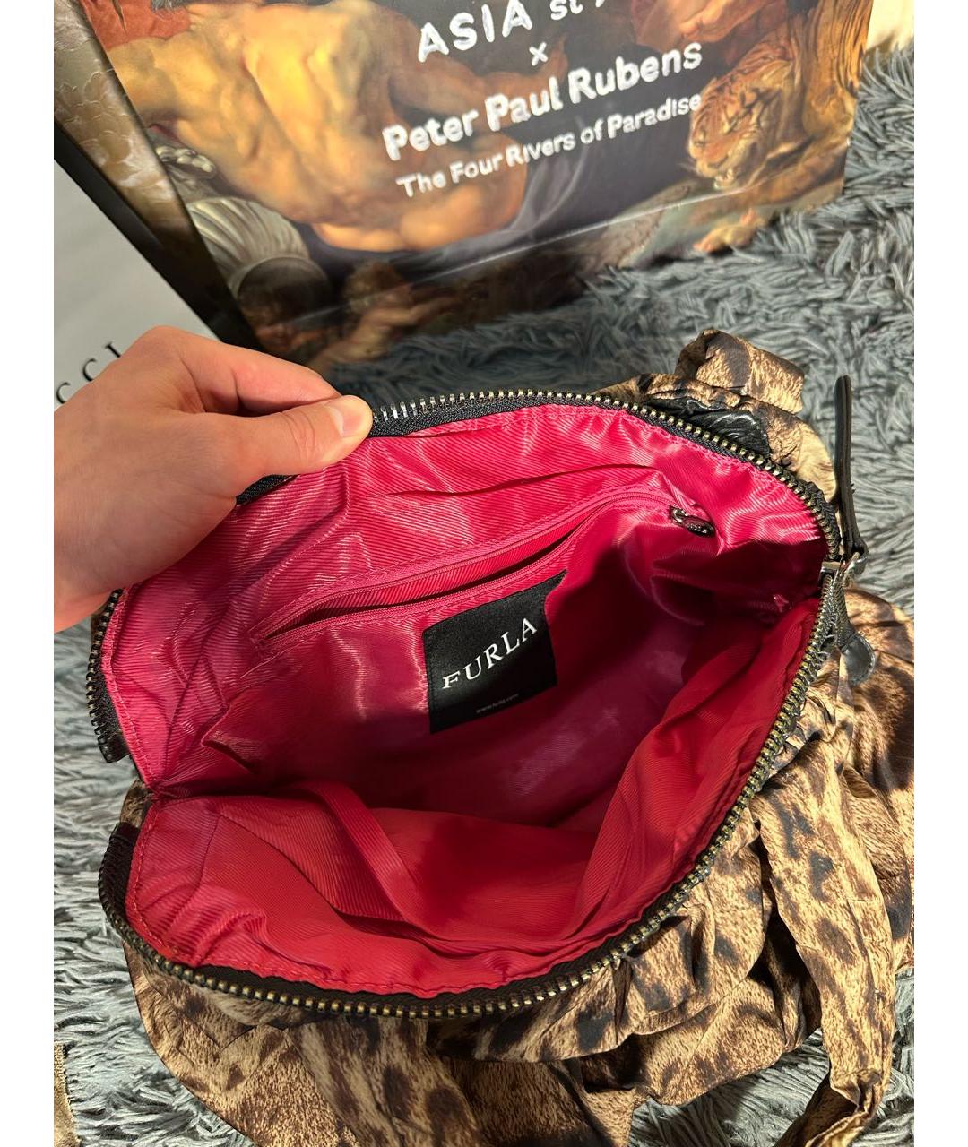 FURLA Коричневая сумка с короткими ручками, фото 3