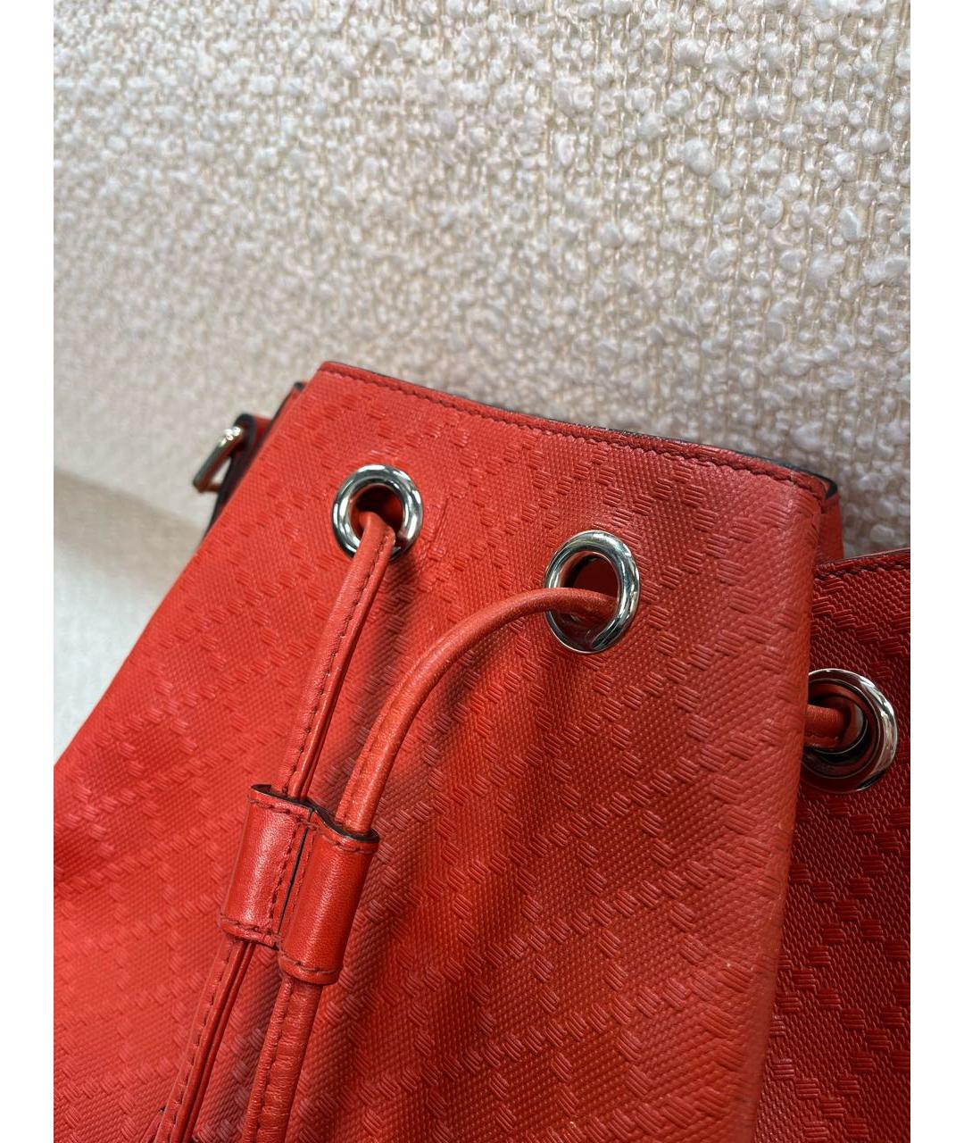 GUCCI Оранжевая кожаная сумка с короткими ручками, фото 8