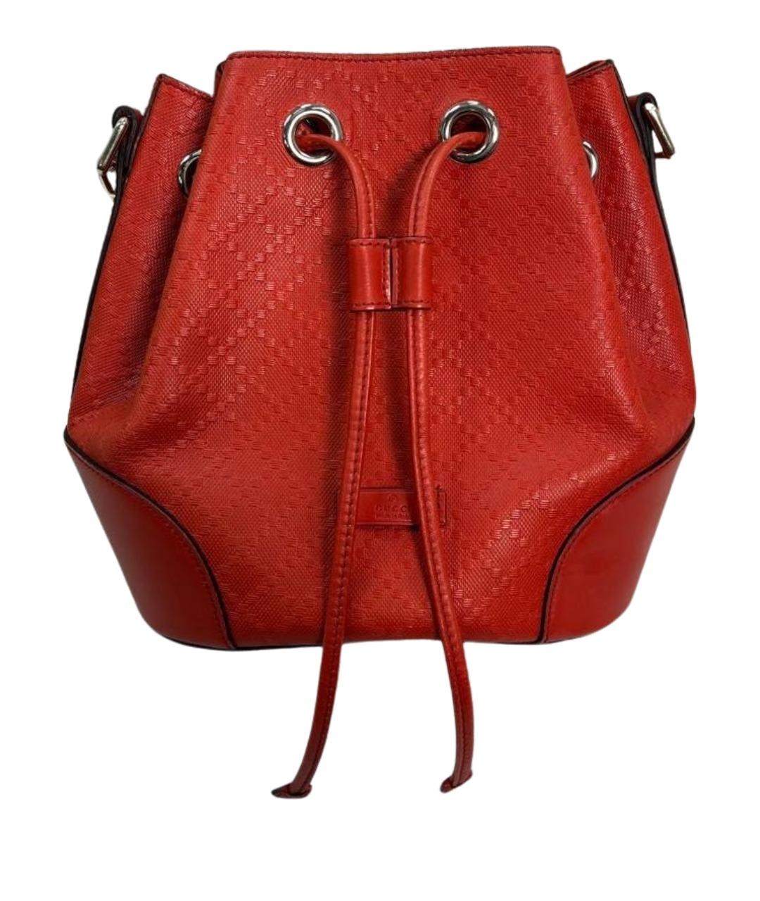 GUCCI Оранжевая кожаная сумка с короткими ручками, фото 1