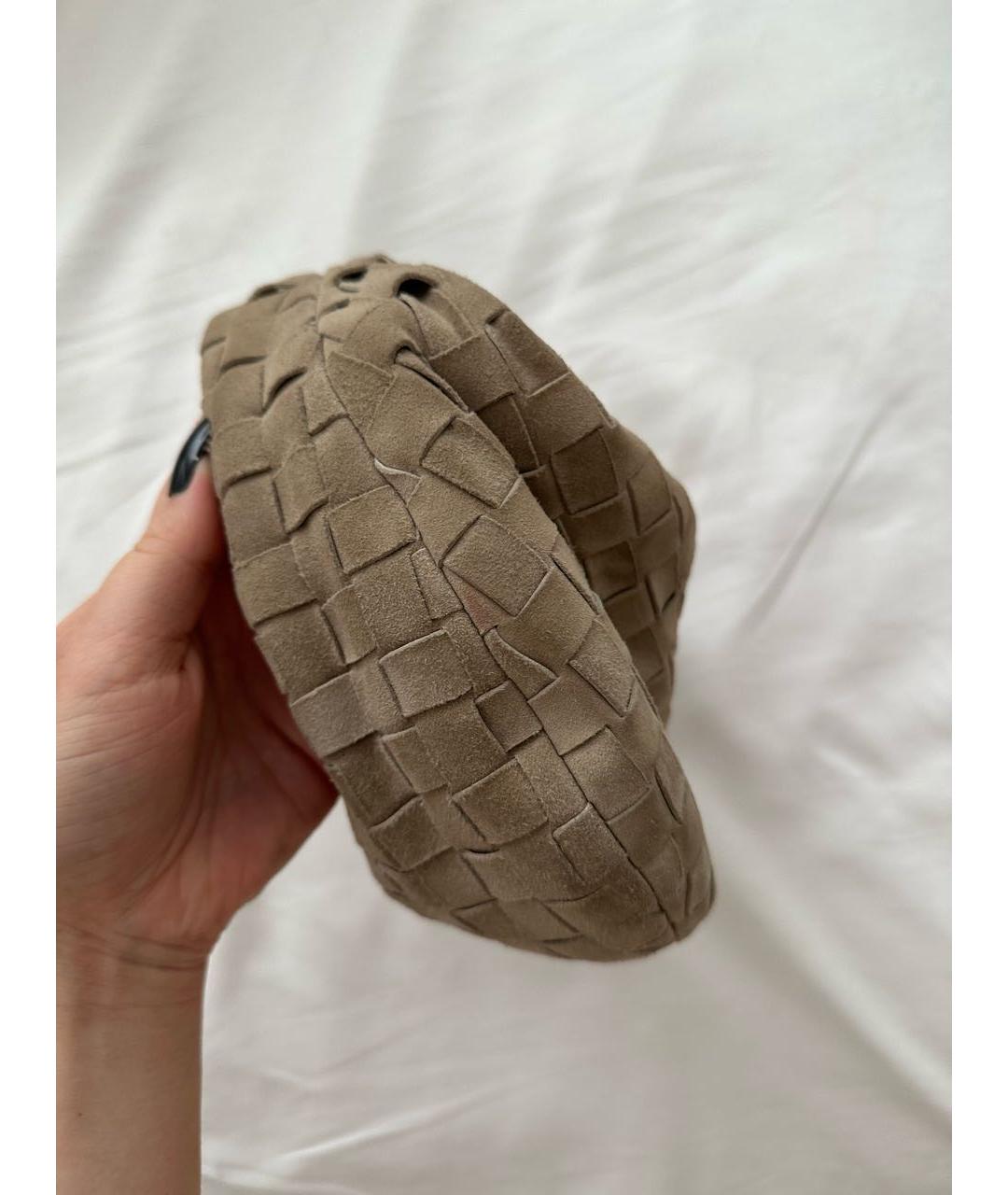 BOTTEGA VENETA Бежевая замшевая сумка с короткими ручками, фото 4