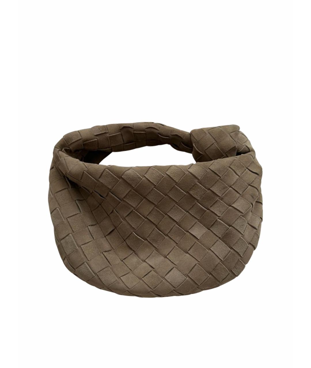 BOTTEGA VENETA Бежевая замшевая сумка с короткими ручками, фото 1