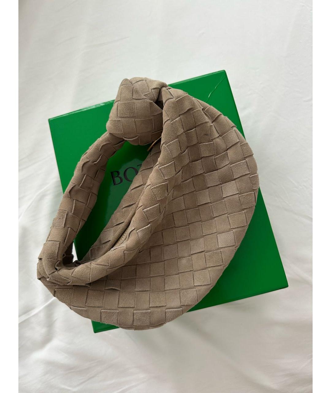 BOTTEGA VENETA Бежевая замшевая сумка с короткими ручками, фото 2