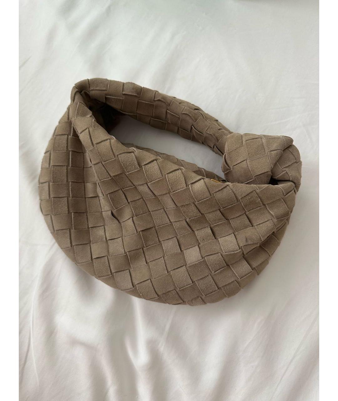 BOTTEGA VENETA Бежевая замшевая сумка с короткими ручками, фото 6