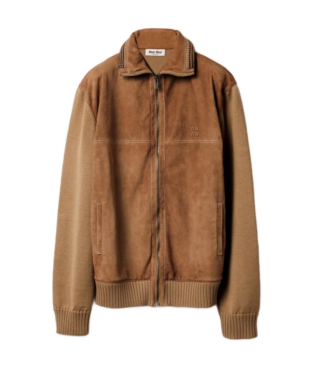 MIU MIU Коричневая замшевая куртка, фото 5