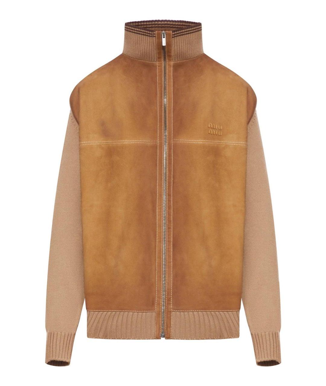 MIU MIU Коричневая замшевая куртка, фото 1