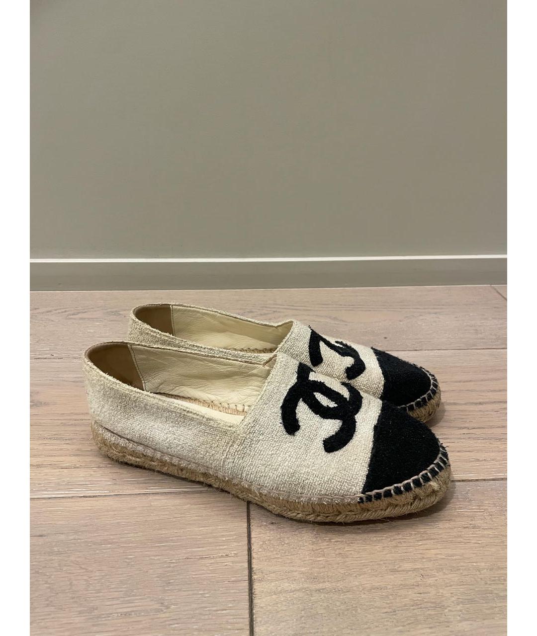 CHANEL Белые текстильные эспадрильи, фото 5