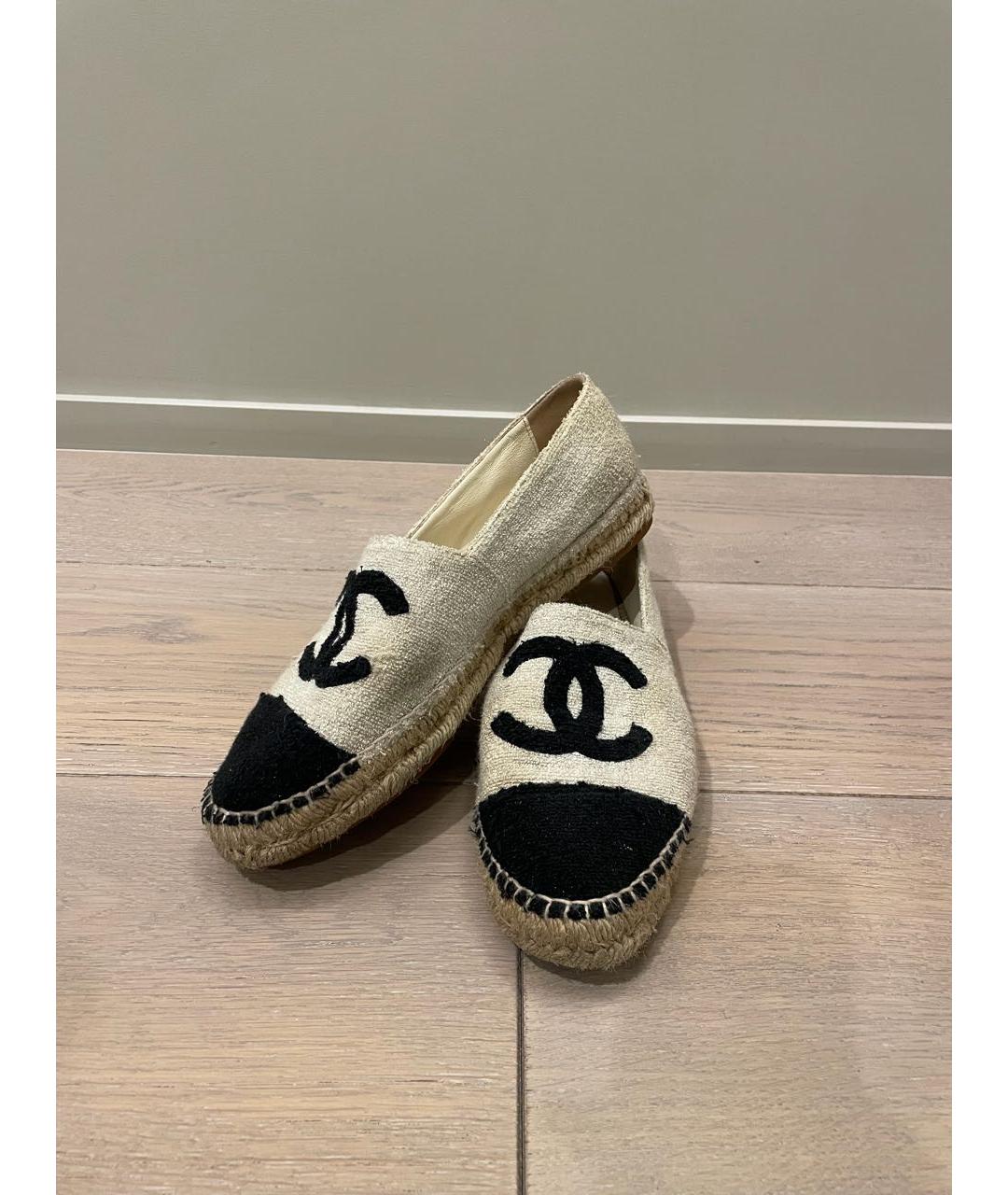 CHANEL Белые текстильные эспадрильи, фото 3