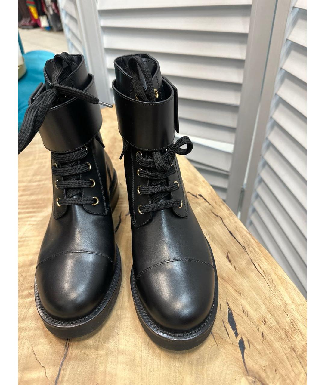 LOUIS VUITTON Черные кожаные ботинки, фото 4
