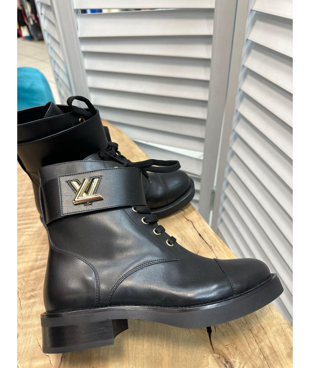 LOUIS VUITTON Черные кожаные ботинки, фото 6