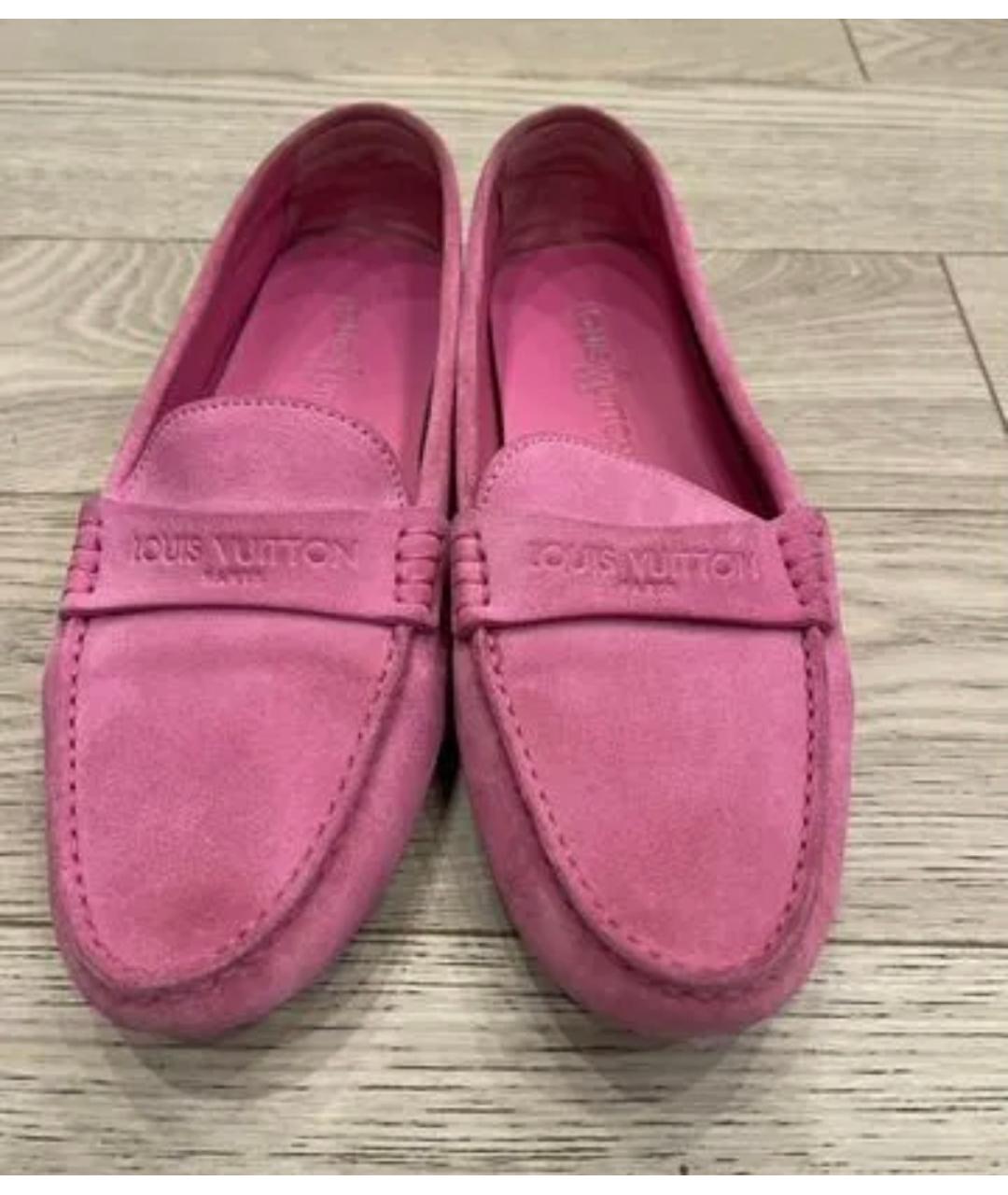 LOUIS VUITTON Розовые замшевые мокасины, фото 2