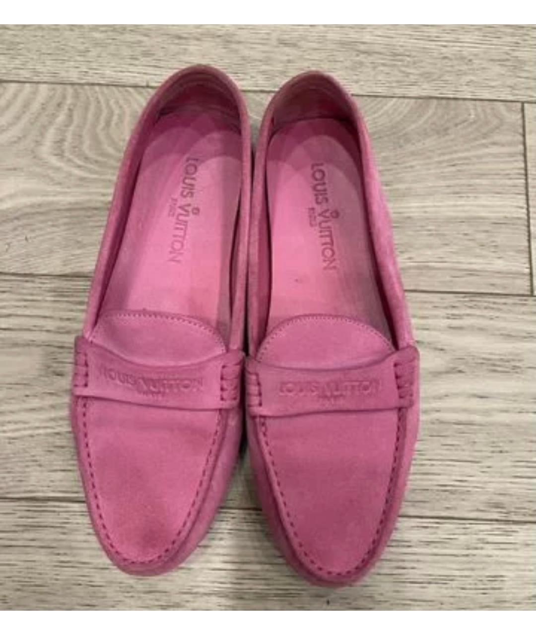LOUIS VUITTON Розовые замшевые мокасины, фото 3