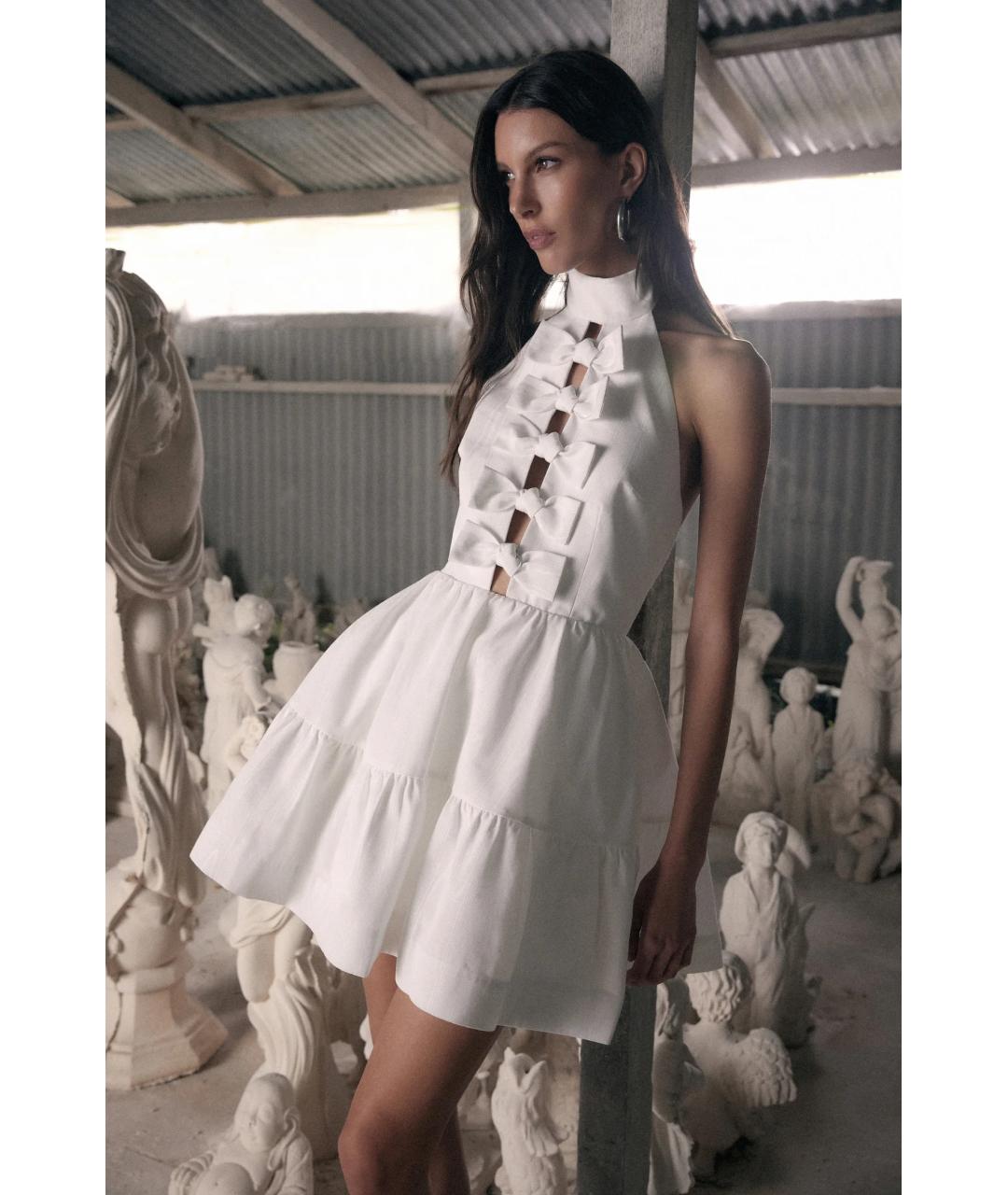 REBECCA VALLANCE Белое полиэстеровое коктейльное платье, фото 6