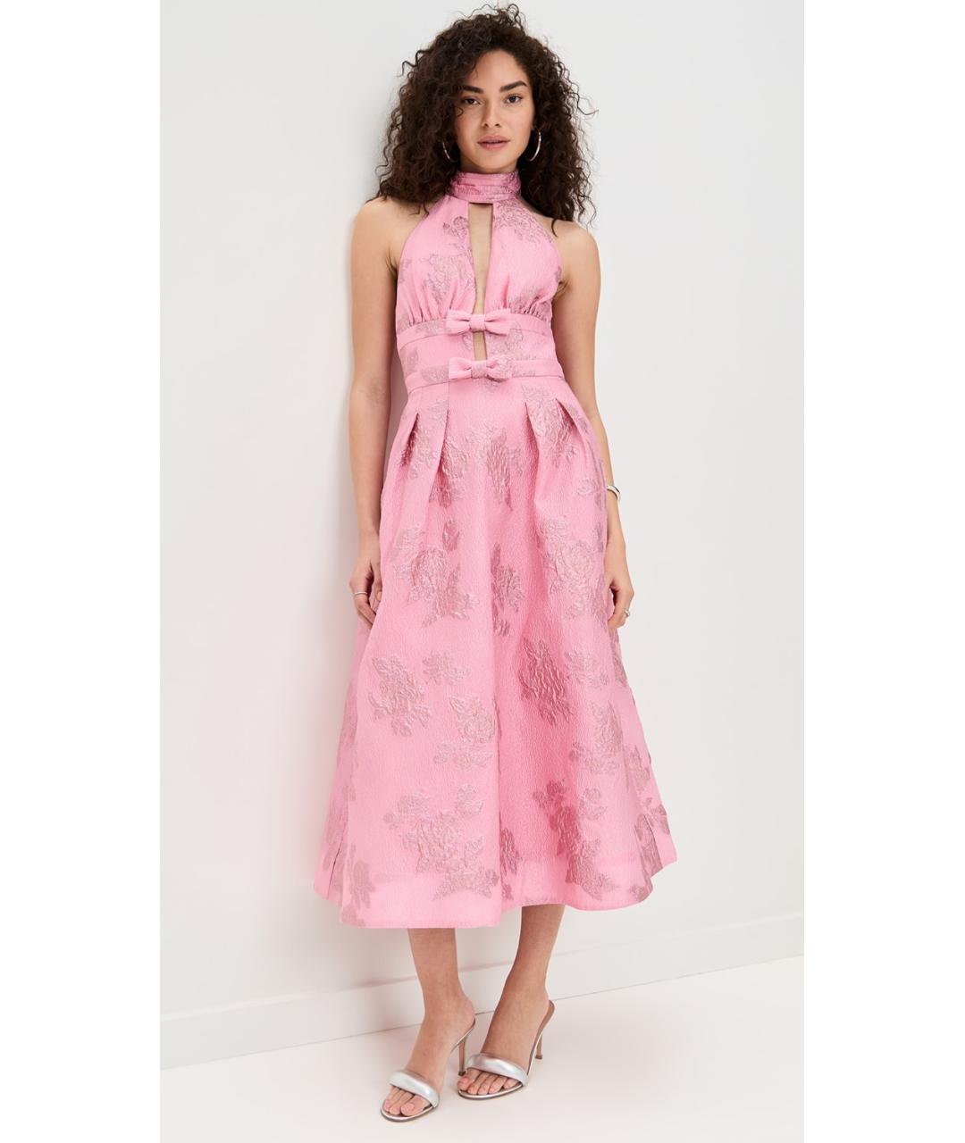 REBECCA VALLANCE Розовое полиэстеровое коктейльное платье, фото 4