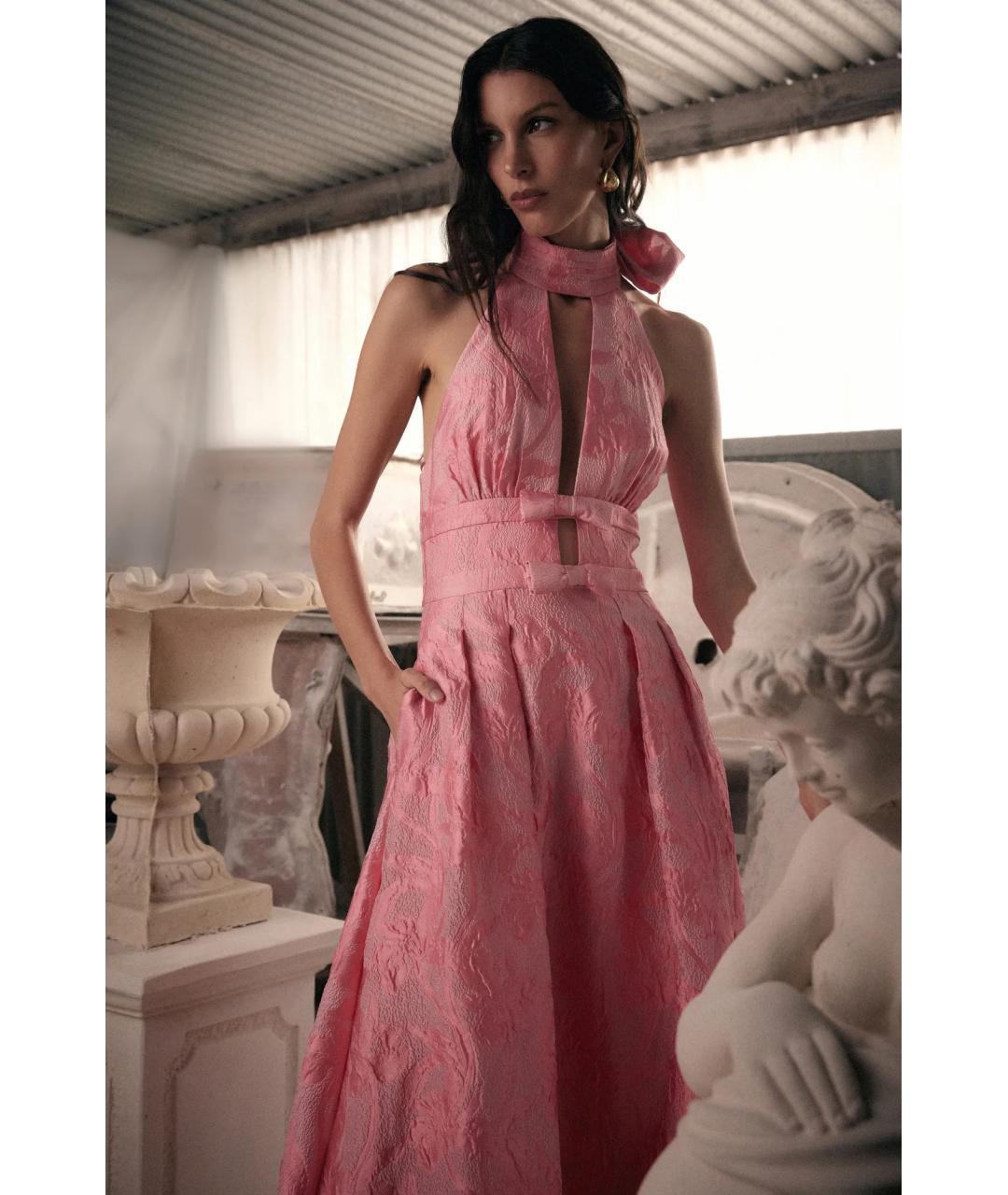 REBECCA VALLANCE Розовое полиэстеровое коктейльное платье, фото 6