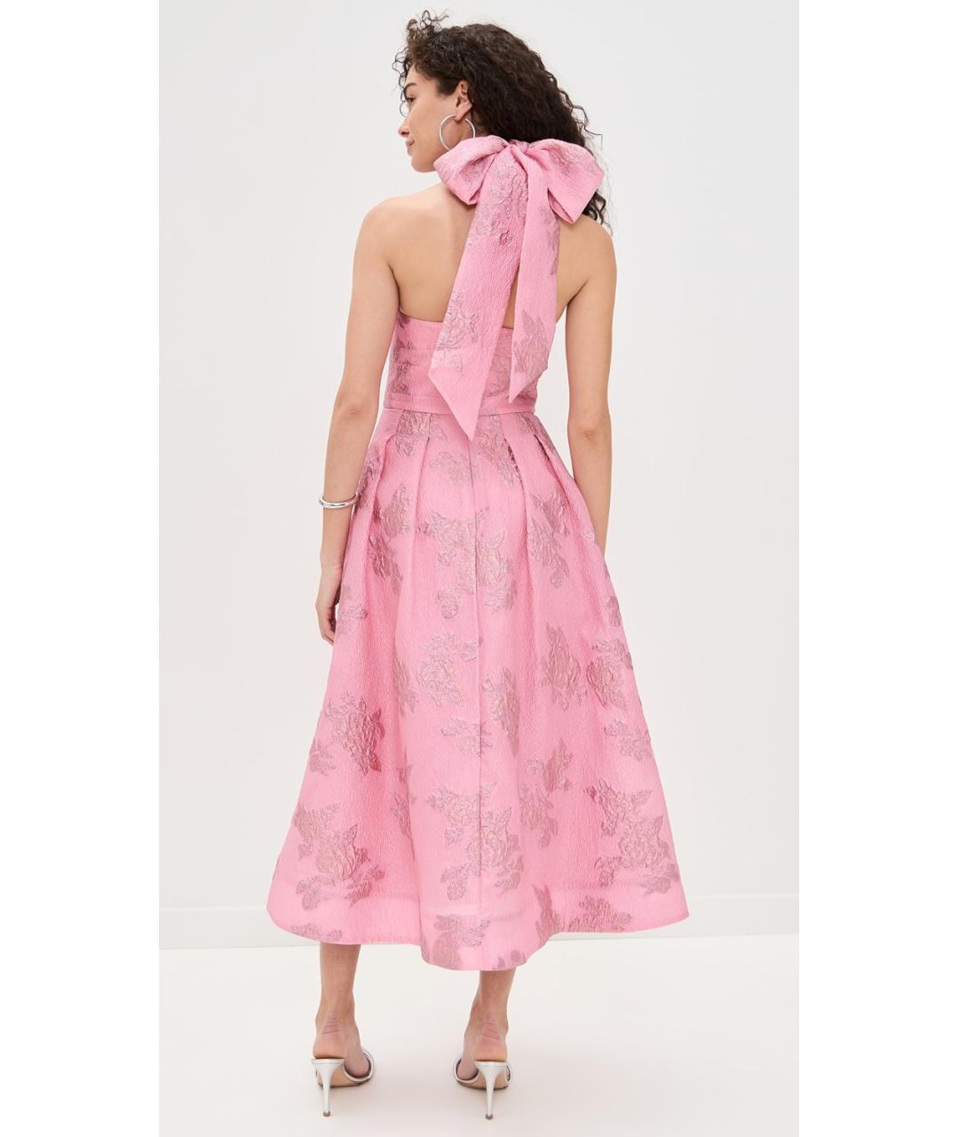 REBECCA VALLANCE Розовое полиэстеровое коктейльное платье, фото 5
