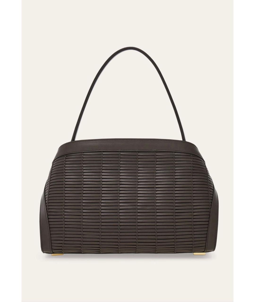 FERRAGAMO Коричневая кожаная сумка с короткими ручками, фото 4