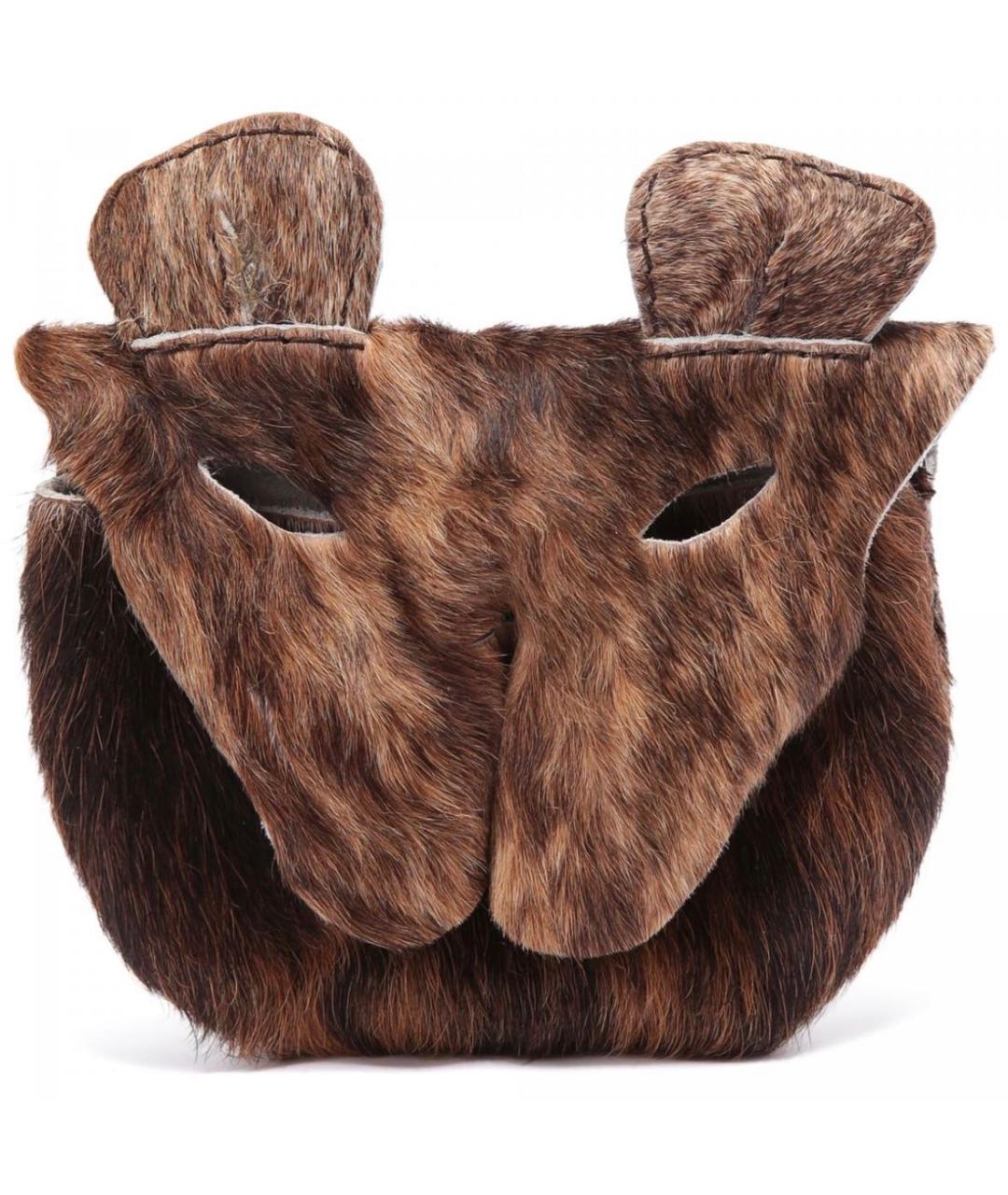 VIVIENNE WESTWOOD Коричневая кожаная сумка с короткими ручками, фото 6