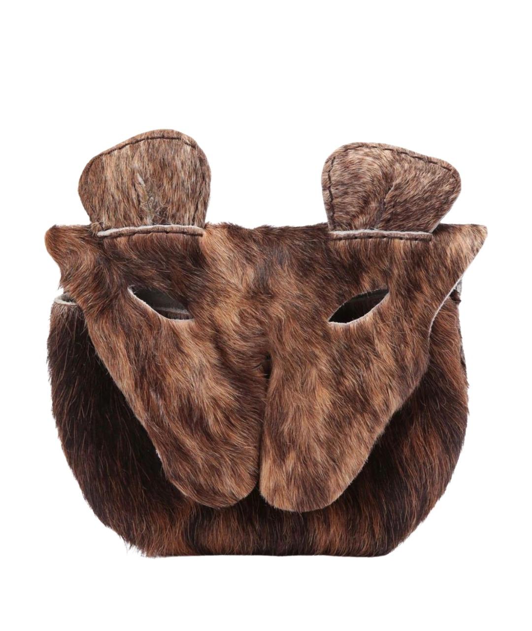 VIVIENNE WESTWOOD Коричневая кожаная сумка с короткими ручками, фото 1