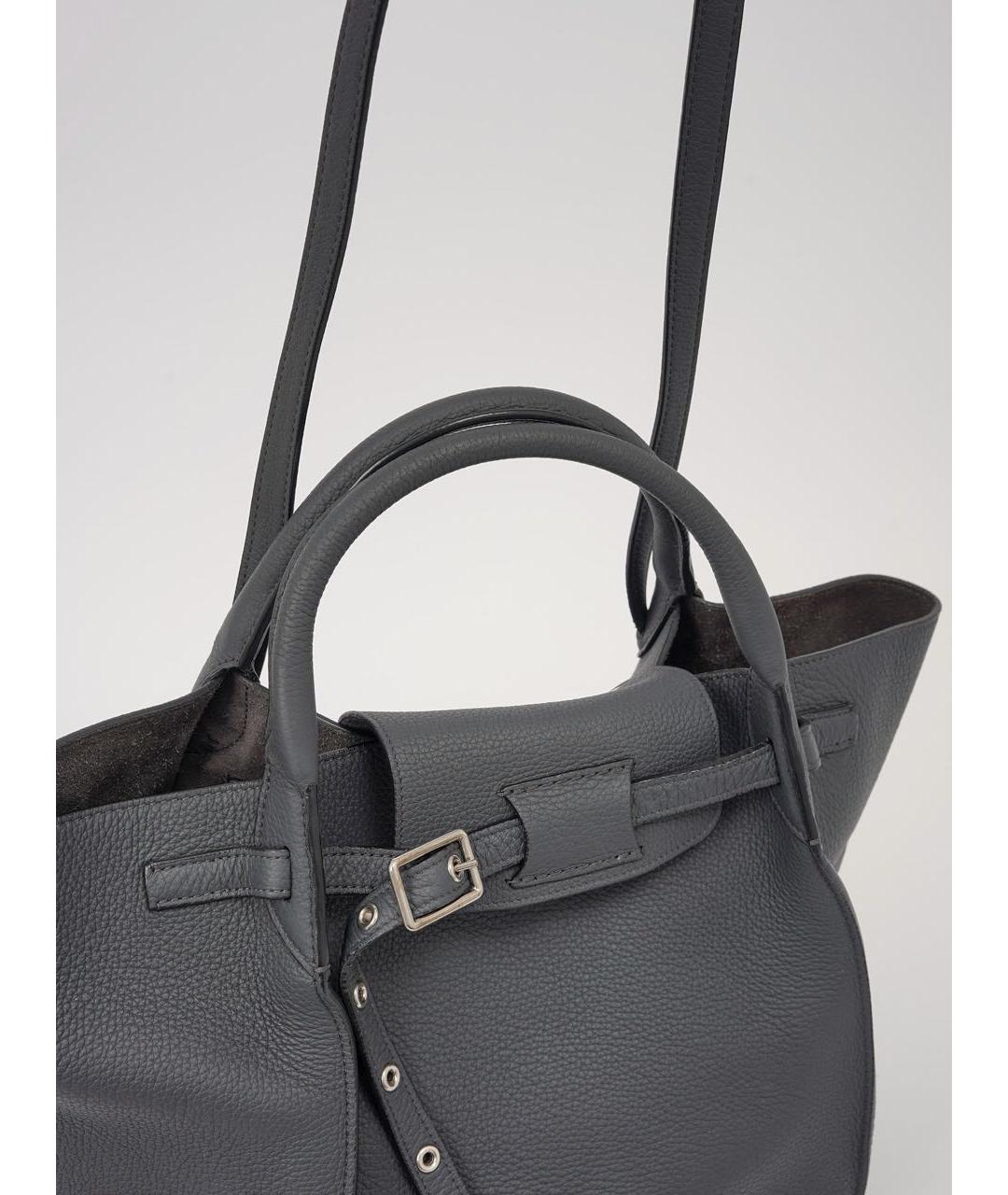 CELINE Серая кожаная сумка тоут, фото 6