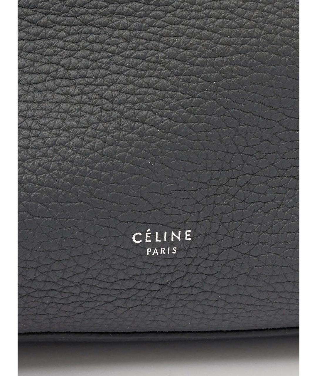 CELINE Серая кожаная сумка тоут, фото 8