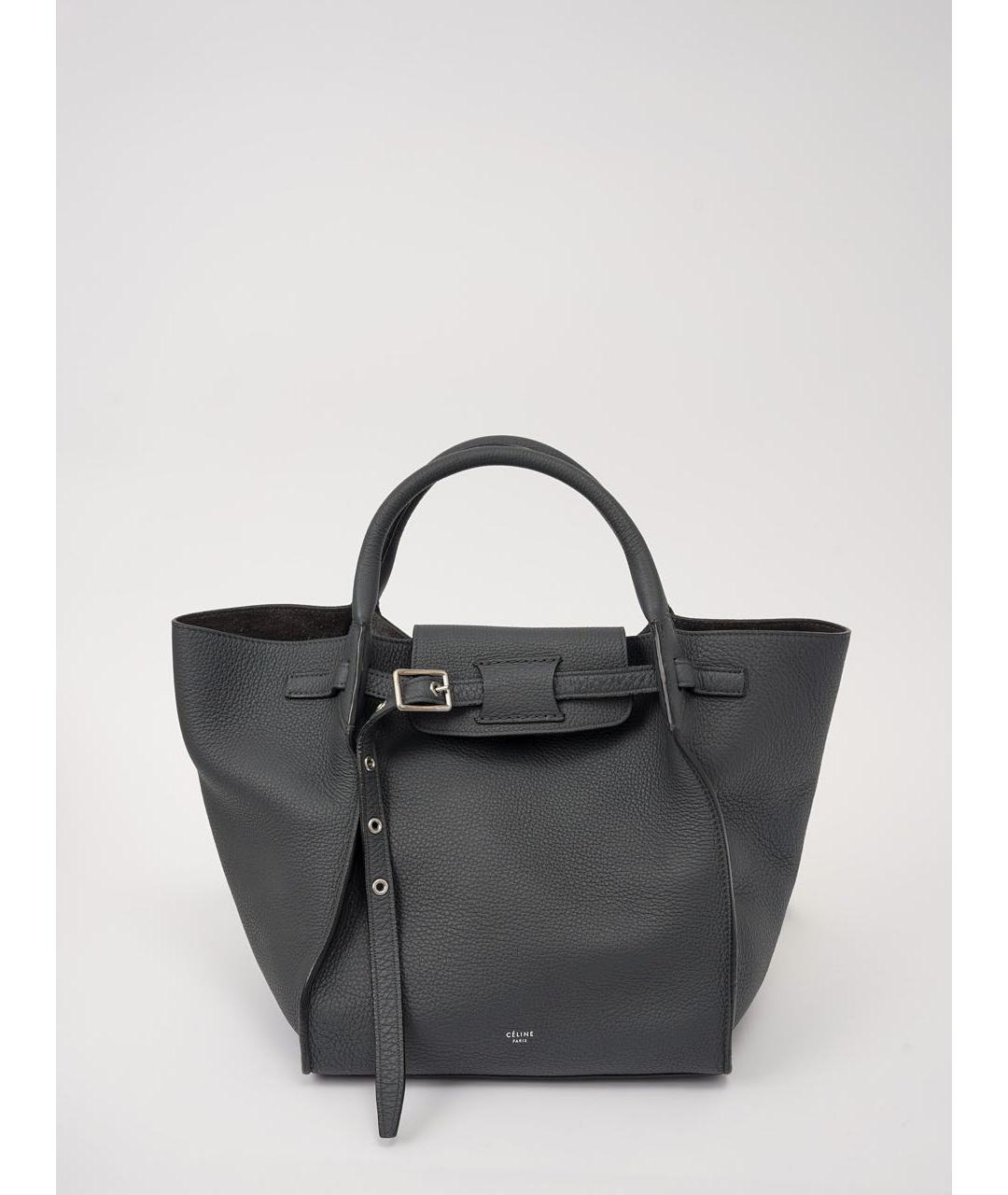 CELINE Серая кожаная сумка тоут, фото 9